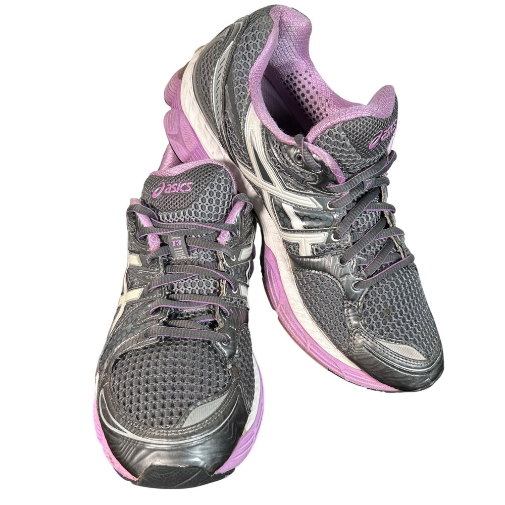 ASICS Gel Nimbus 13 Women's Running Shoes Gray Purple Athletic Sneakers Size 9